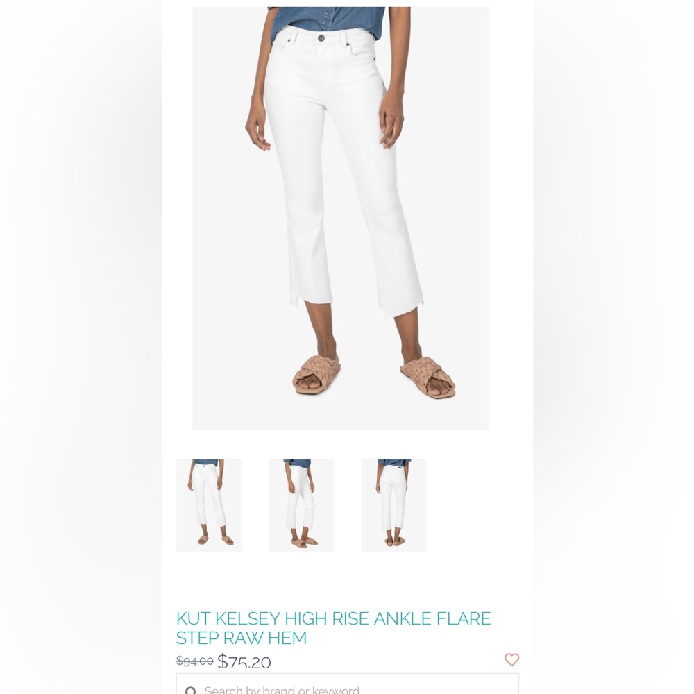 Kut from the Kloth Women’s White Jeans Cropped